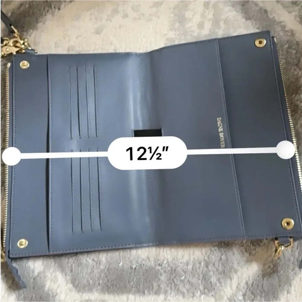 Dagne Dover Essentials Clutch Wallet Shoulder Bag in Ash Blue NWOT